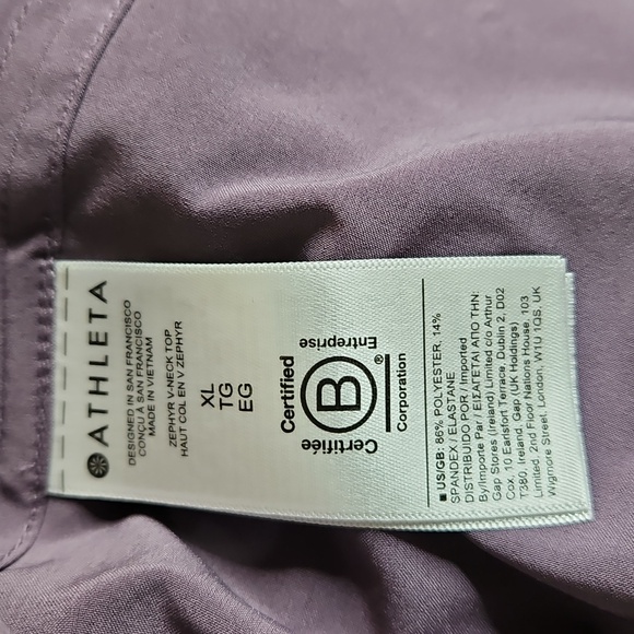 Athleta Zephyr Long Sleeve V-Neck Top Purple Size XL NWT - Picture 9 of 10